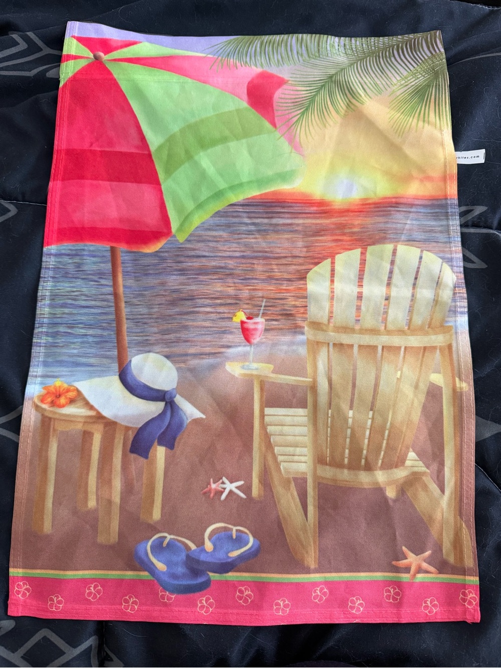 Beach Scene Garden Flag.